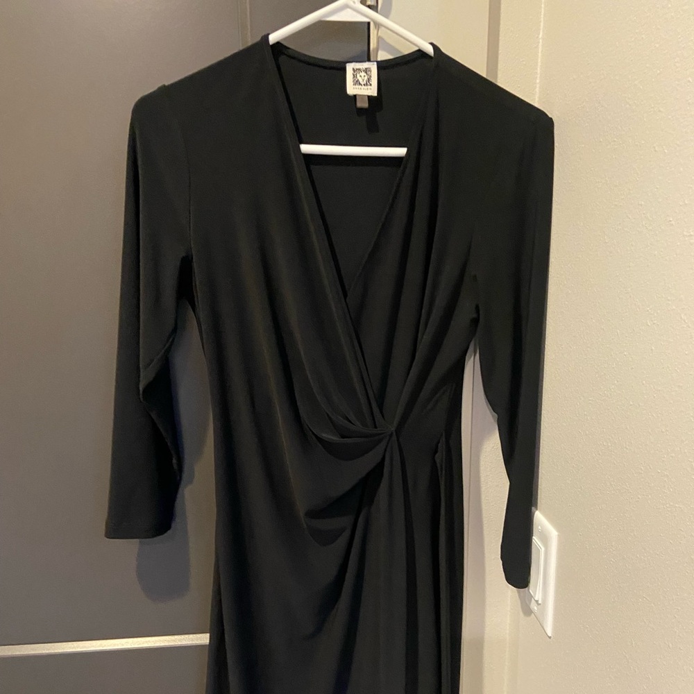 Anne Klein faux wrap black dress